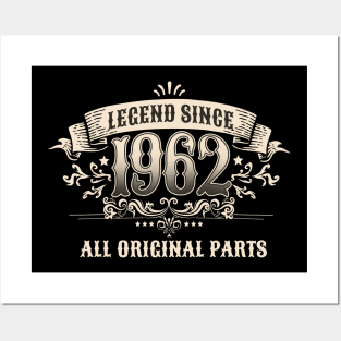 Retro Vintage Birthday Legend Since 1962 Posters and Art